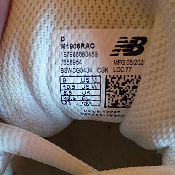 New Balance White and Orange Athletic Sneakers